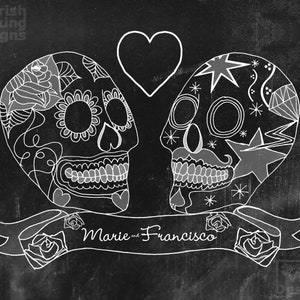 Sugar Skulls,personalized art print,wedding gift,Day of the Dead,Dia de los Muertos,Halloween wedding,anniversary print,Mexican inspired art image 6