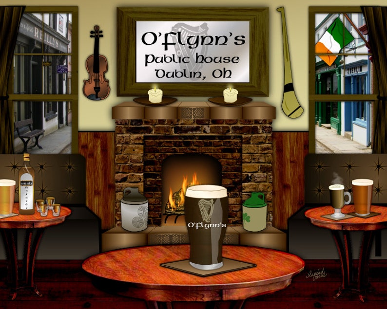 Irish Pub, personalized bar art, Slainte, Irish bar art, Irish wedding gift, Irish man cave,Irish birthday,Irish anniversary,St Patricks Day image 2