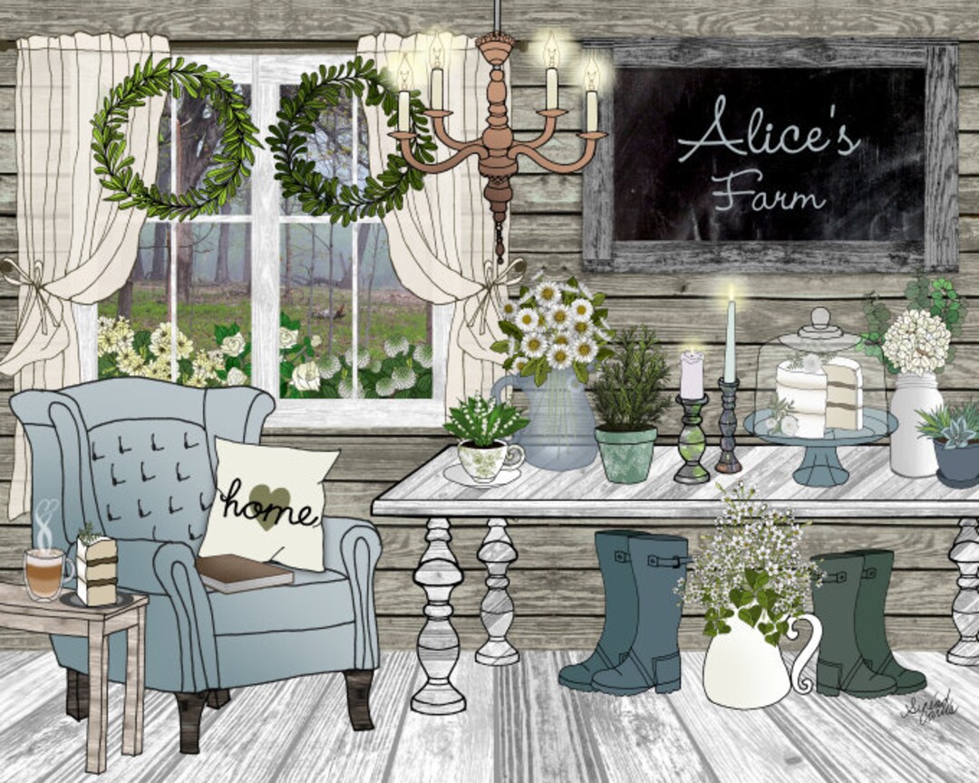 Farmhouse Decor, Personalized Art Print, Modern Farm, Rustic Cottage ...