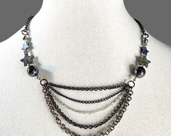 Shooting Stars hematite and glass necklace