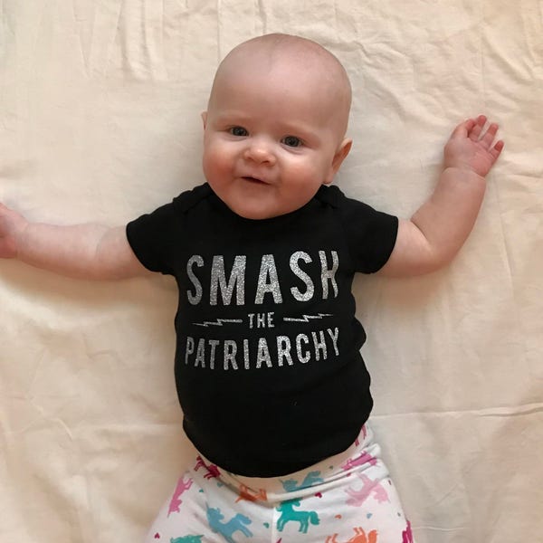 Smash the Patriarchy Glitter Baby Onesie