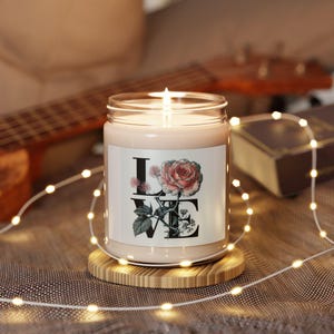 Soy Candle, Love is all around, Home Decor, Romantic Gift, Scented Candle, Valentine&#39;s Day Gift, Birthday Present