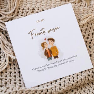 Printable Boyfriend Birthday Card, Cute Birthday Card, Birthday Card For Him, Her, Girlfriend, Husband, Favourite Person, DIY Card