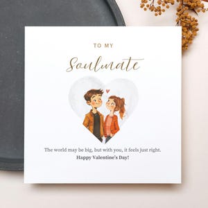 Carte de Saint-Valentin heureuse, carte de Saint-Valentin douce, message mignon de vous aime, téléchargement numérique imprimable