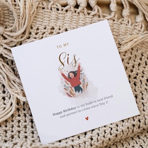 Carte d'anniversaire soeur imprimable, jolie carte d'anniversaire, carte d'anniversaire pour soeur, bricolage carte carrée 5 x 5