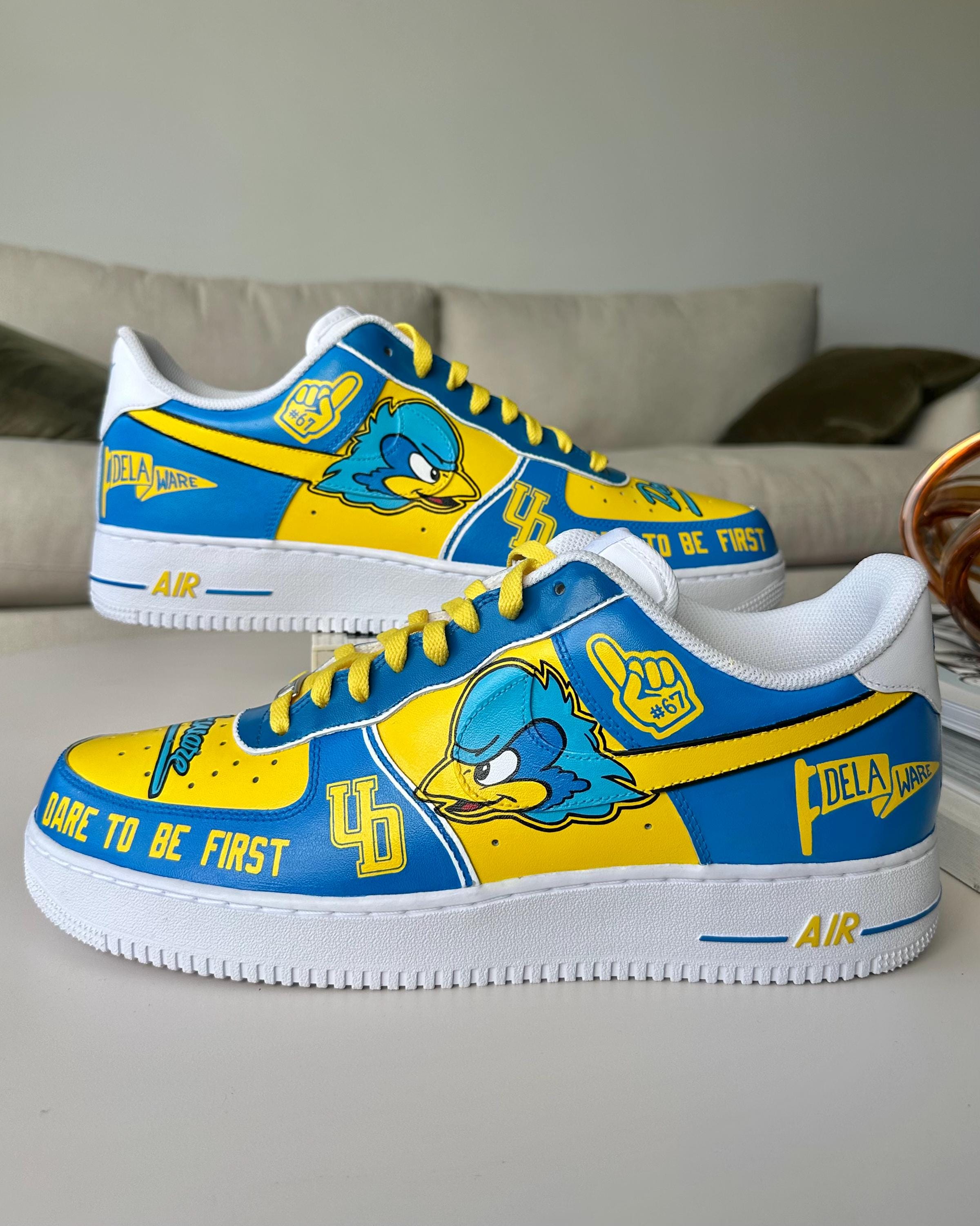 Discover University of Delaware Low Top Sneakers with Hand-Painted College Team Design