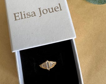 Diamond Art Deco Ring • Crystal Chandalier Ring • Cocktail Ring and necklace • Gift for Her • Jewelry Gifts • Elisa Jouel •