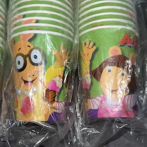 Vintage 1999 Party Express Arthur 144 - 9 Fl Oz Disposable Paper Cups Party New