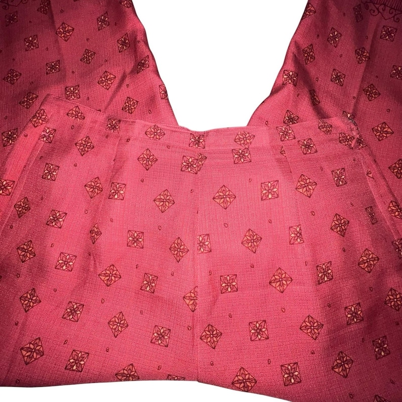 Vintage Tommy Bahama 100% Silk Pants Tropical Women's 8 Wide Leg Floral Resort image 3