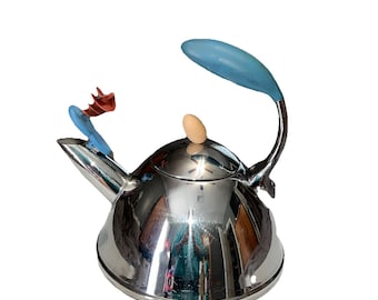 Vintage Michael Graves Whistling Tea Kettle Iconic Postmodern Art Signed Taiwan
