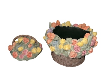 Vintage Well Bilt Sheds And Country Shops Floral Jar Candle Holder And Topper 3D