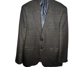 Vintage Lauren Ralph Lauren 42R Houndstooth LambsWool Blazer Jacket Sport Coat