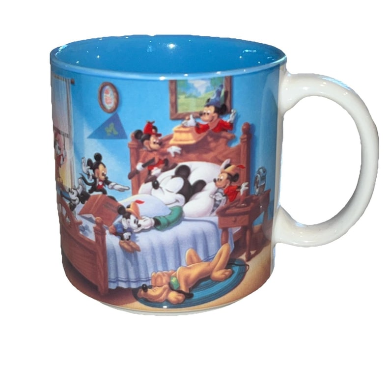 Vintage Retired Coffee Cup Mug Disney Mickey Mouse! Through The Years 12 oz image 1