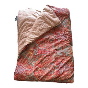 Vintage RALPH LAUREN Paisley Medallion Queen Comforter 100% Cotton 94x96 Red