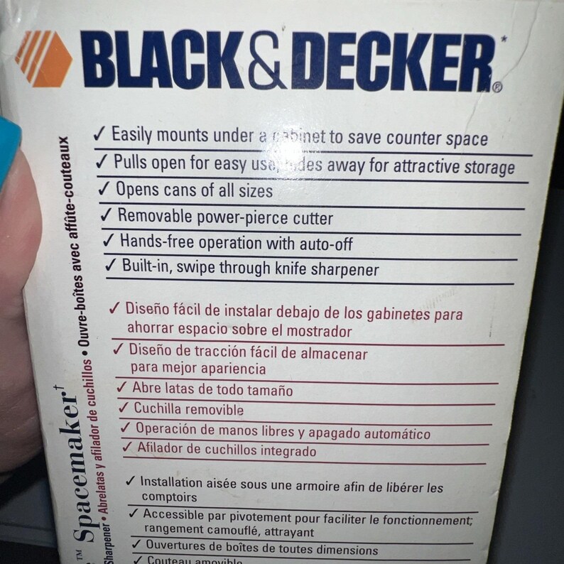 Vtg Black & Decker Can Opener Knife Sharpener Slimline Spacemaker EC700 Works image 9