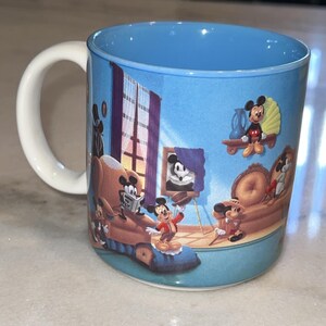 Vintage Retired Coffee Cup Mug Disney Mickey Mouse! Through The Years 12 oz image 3