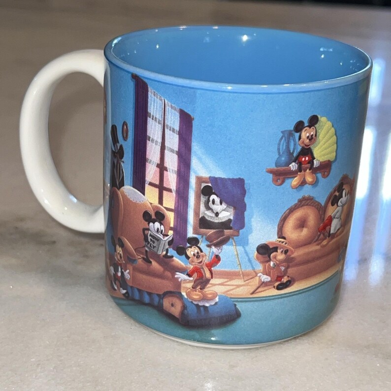 Vintage Retired Coffee Cup Mug Disney Mickey Mouse! Through The Years 12 oz image 3