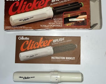 Vintage 1980s Gillette Clicker Cordless Butane Hair Curler Portable No Cord New