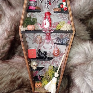 Miniature Coffin Diorama - Halloween Diorama - The Witches Coffin