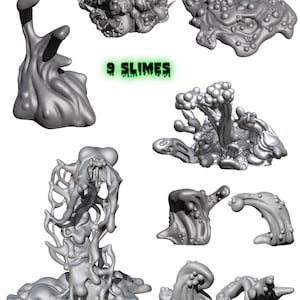 Slime Set - 9 Slimes of Various Size Options for 28mm games