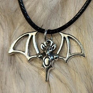 Silver Bat Jewelry: Earrings, Necklace, Keychain Set