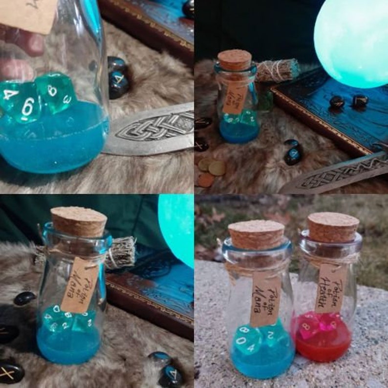 Dice Rolling Potion Bottles Etsy