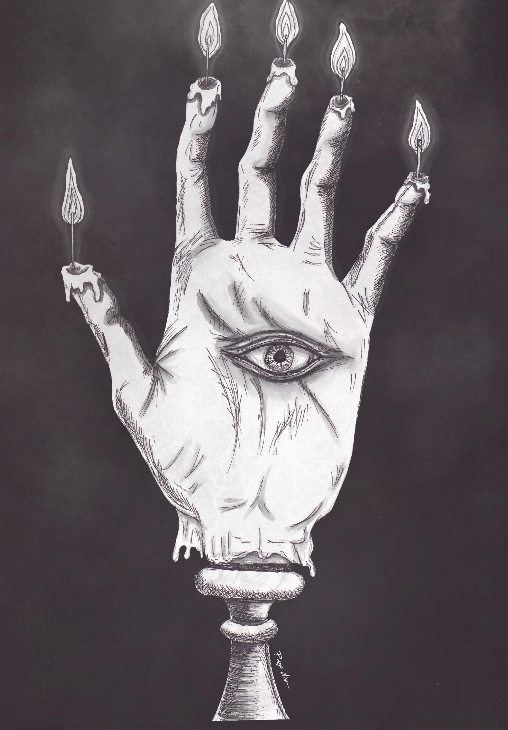 Hand of Glory Print: Pagan Occult Horror Artwork, Signed Gloss