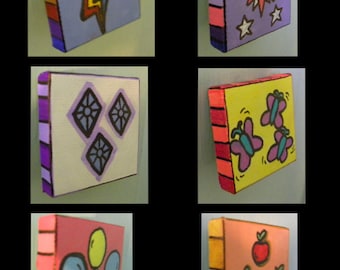 My Little Pony MLP - Cutie Mark  - 6 Mini Paintings