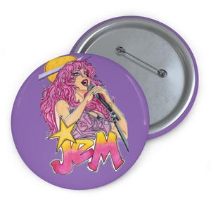Custom Pin Buttons, Jem and the Holograms, 80s cartoon, Retro Pin, Vintage Pin, Cartoon, Fun Gifts, Nostalgic Accessories