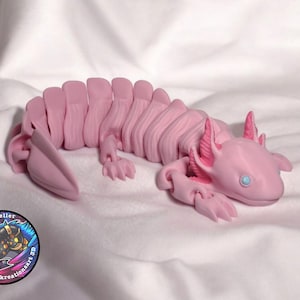 3D Printed Articulated Axolotl - Realistic Fidget Toy