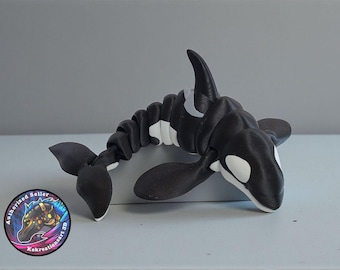 3D Printed Articulated Orca Whale - Desk Pet for Ocean Lovers
