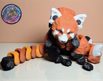 Articulated Red Panda 3D Printed Model - Desk Pet - Desk Decor