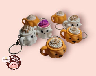 Halloween Fidget Clicker Keychain - 3D Printed Mugs with Clickable Cream