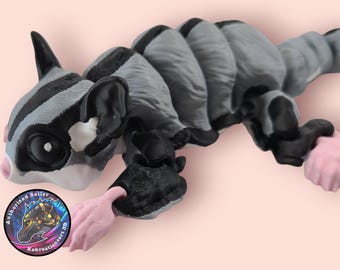 Sugar Glider 3D Printed Articulated Model - Desk Pet - Desk Toy