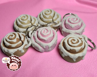 Cinnamon Roll Fidget Toy Keychain: 3D Printed Clicker - Sweet Treat