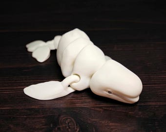 Articulated Beluga Whale Figurine – bOcean Desk Toy
