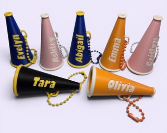Personalized Cheer Megaphone Bag Charm - 3D Printed Gift