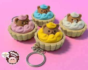 Bear Tart Fidget Clicker Keychain: 3D Printed Stress Relief Toy