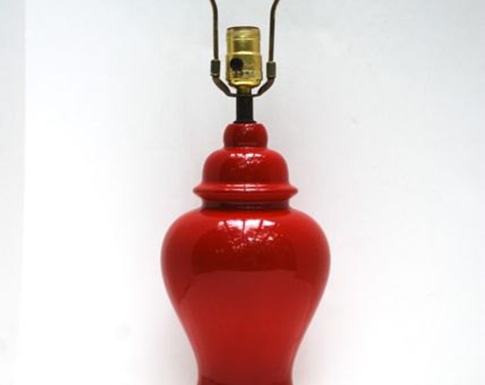 Vintage Cherry Red Ginger Jar Lamp Etsy