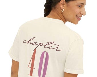 Chapter 40 Vintage 1984 Unisex Garment-Dyed Pocket T-Shirt, Classic Age Birthday, Bday Celebration Pocket Tee, Born in the 80s