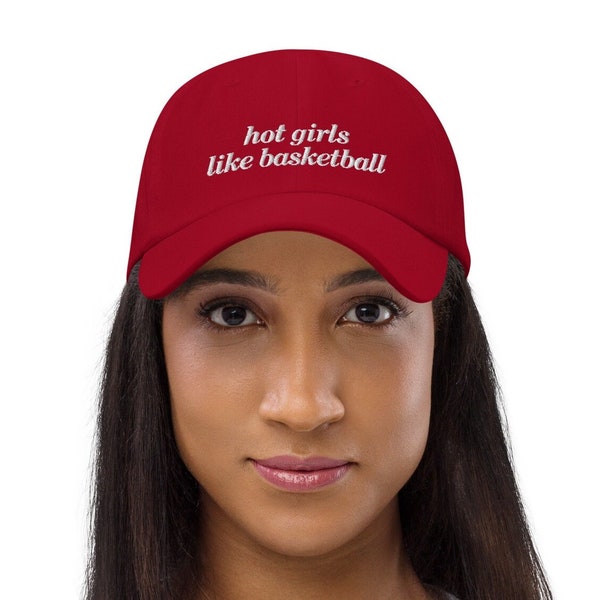 Hot Girls Like Basketball Dad Hat, Embroidered Front and Back Ballcap, Unstructured and Easy Hat for Women Ladies and Girls