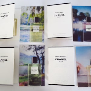 4 samples uit de collectie Les Eaux de Chanel + 4 kaarten, Eau de Toilette 1,5 ml x 4 = 6 ml – 0,20oz