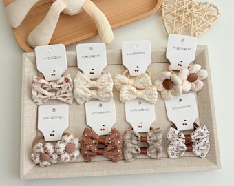 Gomas para el pelo de bebé en tonos neutros, lazos para el pelo, accesorios para el pelo de niñas pequeñas, gomas elásticas florales, cintas para el pelo de bebé, regalo para niñas pequeñas