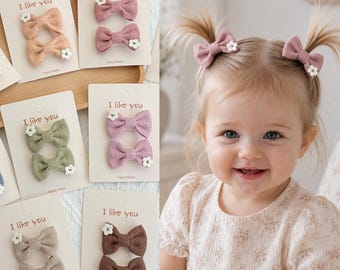 Neutrale babyhaarspeldjesset, haarspeldjes strik voor peuters, 20-delige haarelastiekjes met bloemen voor meisjes, volledig gevoerde clips voor fijn haar, haarspeldjes baby's