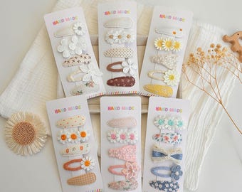 Ensemble floral de pinces à cheveux pour bébé, nœuds pour bébé fille, accessoires pour cheveux pour bambin, pinces à cheveux neutres, cadeau mignon pour petite fille