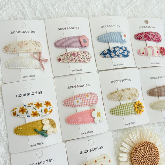 Pastel Baby Girl Hair Clips Set – 20PCS Toddler Snap Clips | Cute Floral Hair Barrettes | Soft Fabric Hair Accessories for Babies & Kids