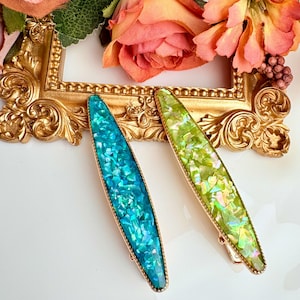 Handcrafted Mother of Pearl Hair Clips, Luxurious Hair Accessories, Unique Hair Pins, Special Side Alligator Clips, Stunning Shell Hair Clip