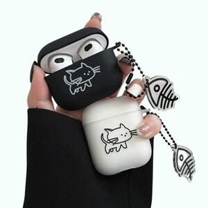Cartoon Cat AirPods 4 hoesjeontwerp - schattige kattenhoes voor je AirPods Pro