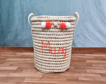 Laundry Storage Hamper, Handwoven Palm Laundry Basket
