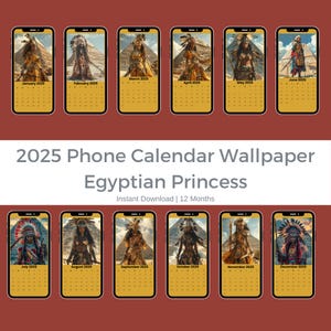 Egyptian Princess 2025 Calendar Phone Wallpaper